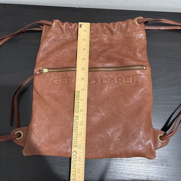 Gerard Darel Emile Leather Drawstring Backpack Brown RARE HTF - Picture 10 of 11
